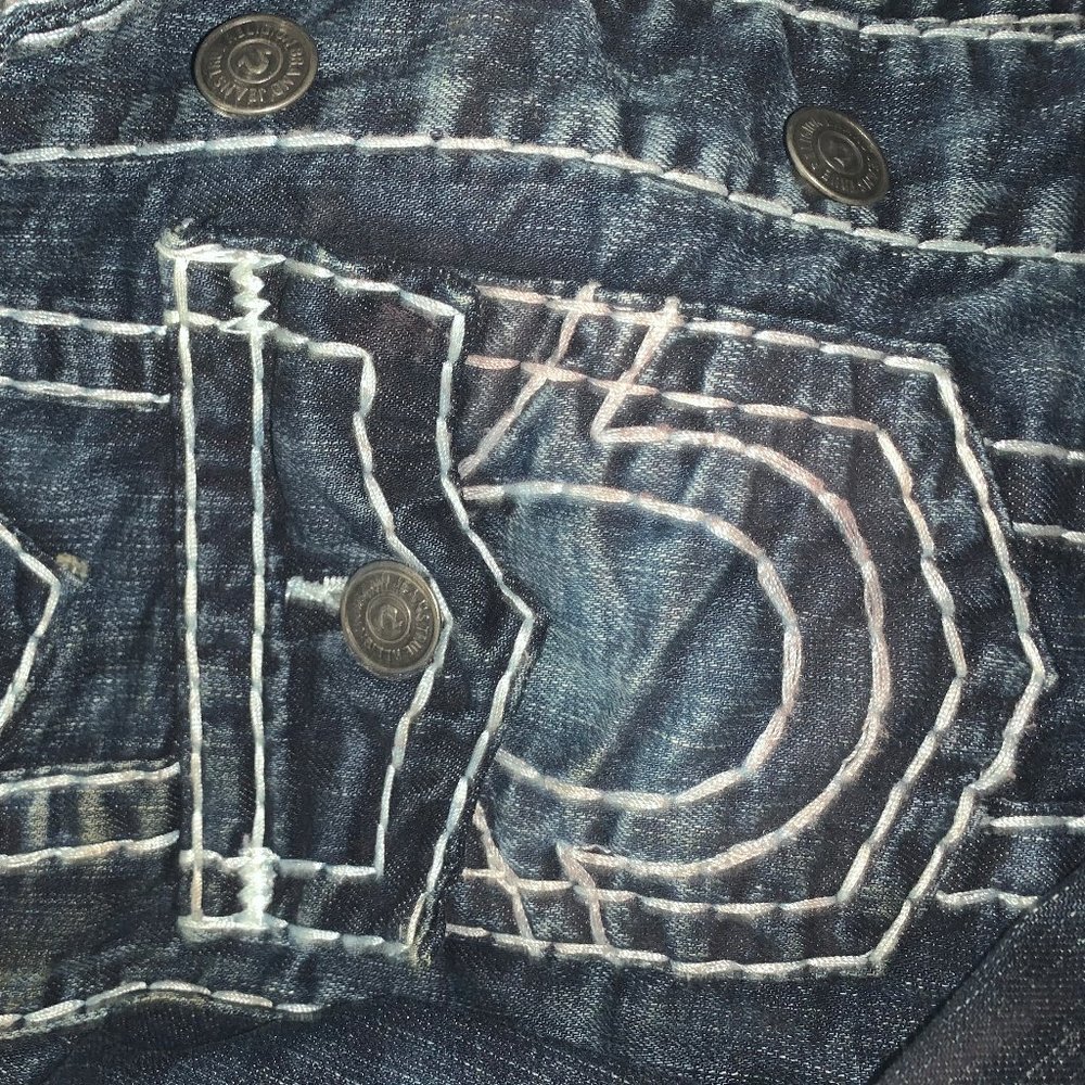 True religion thick stitched jean jacket